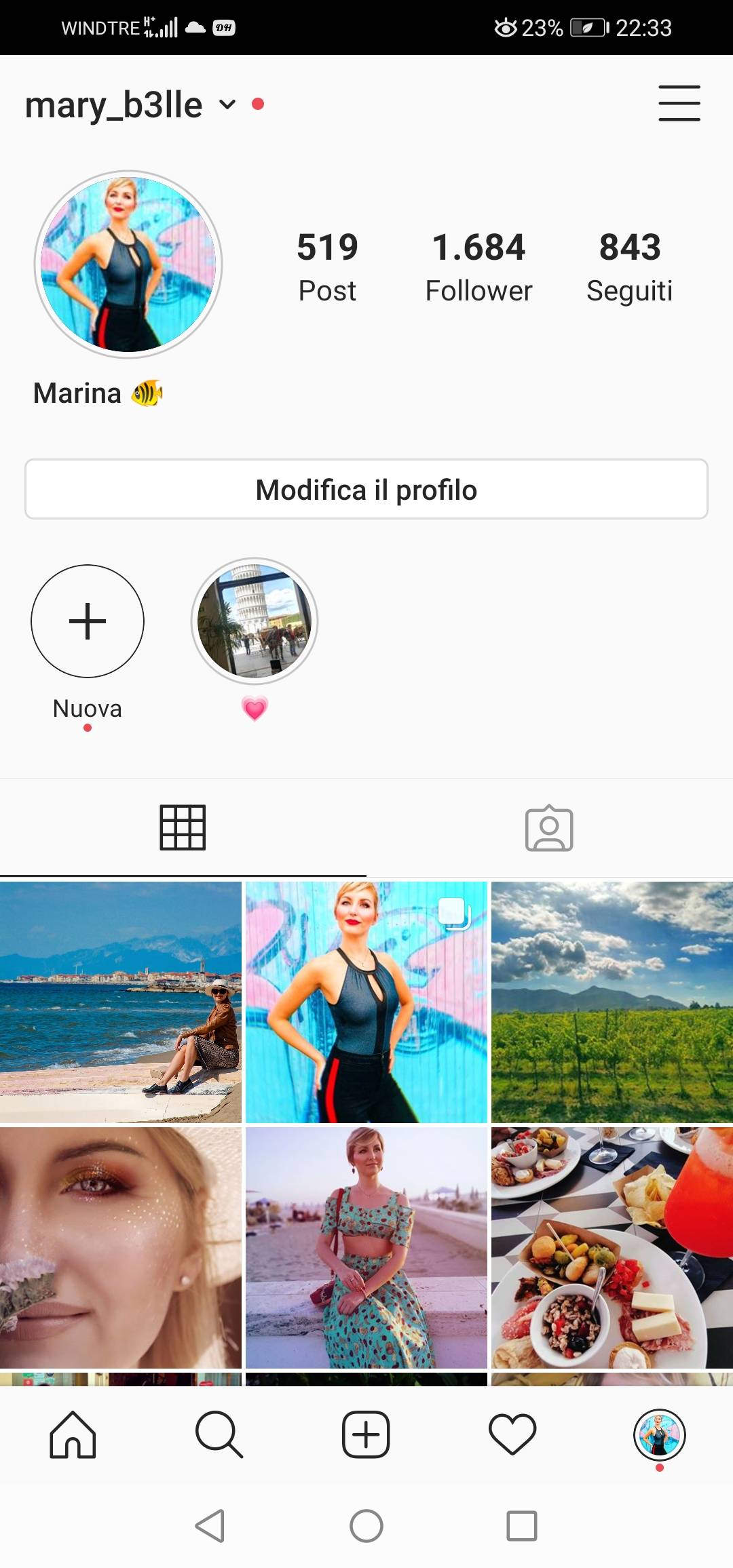 Profilo su instagram di 1k6 followers